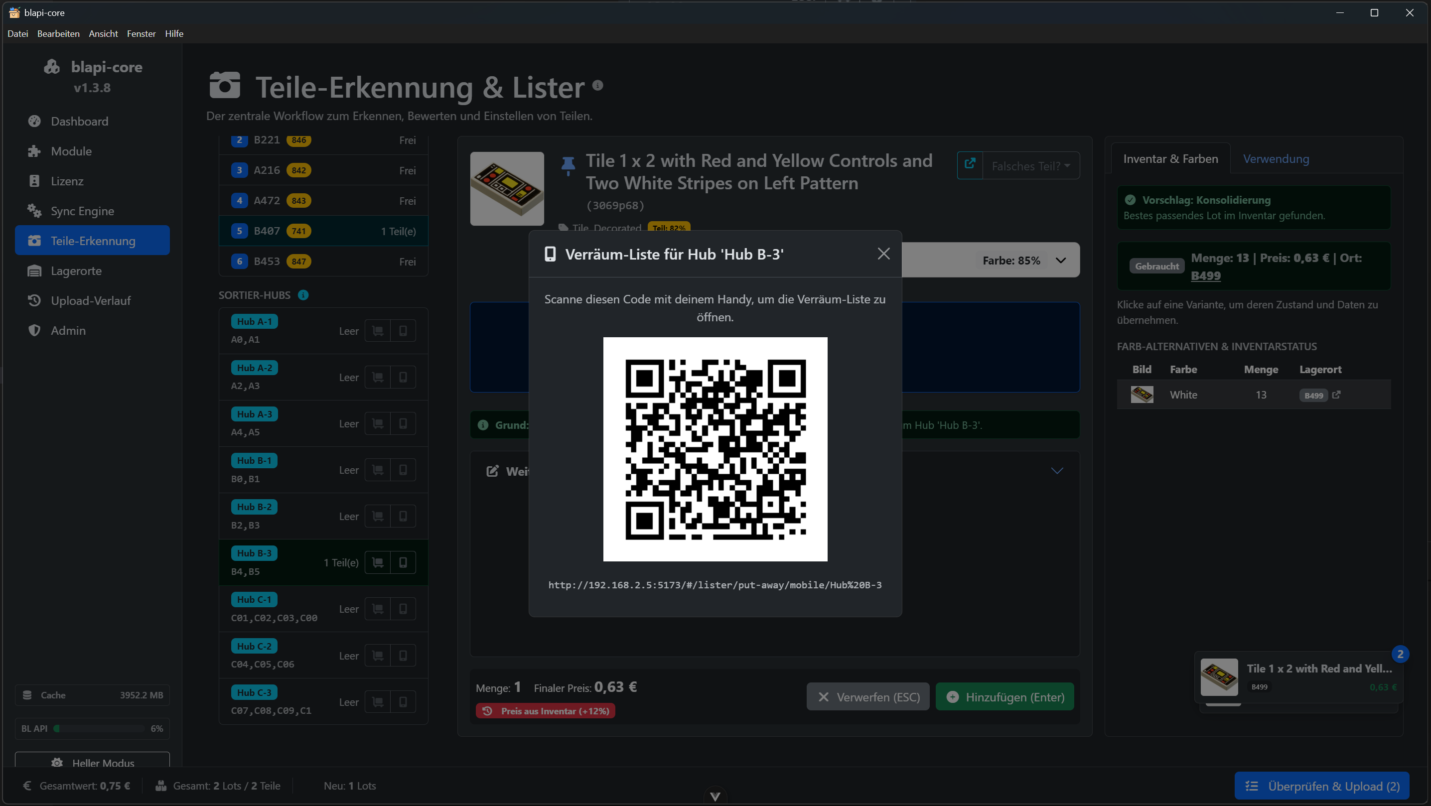 QR-Code für das mobile Verräumen
