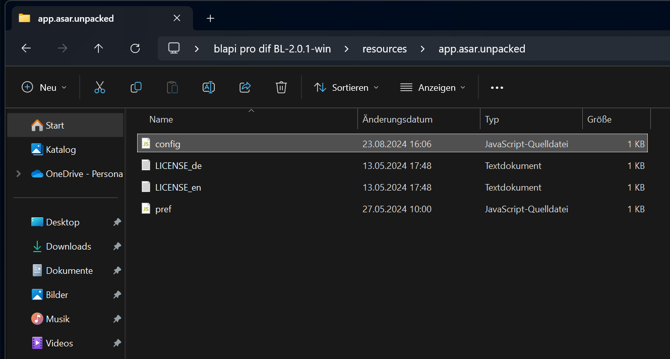 config.js Datei